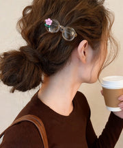 Cute Pink Acrylic Floral Glasses A Pair Hairpin