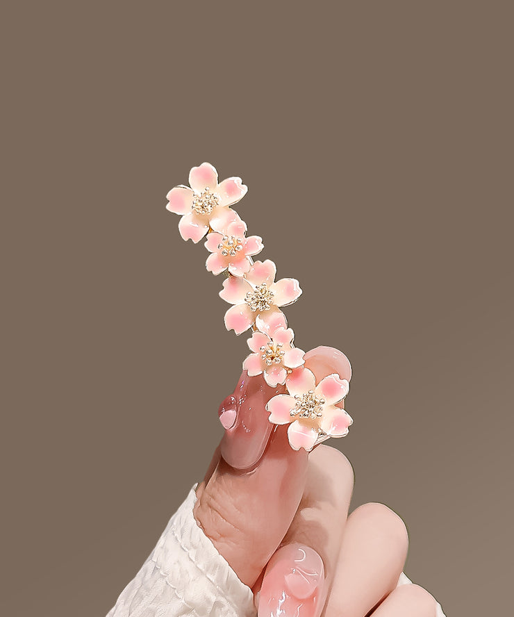 Cute Pink Alloy Cherry Blossom Hairpin