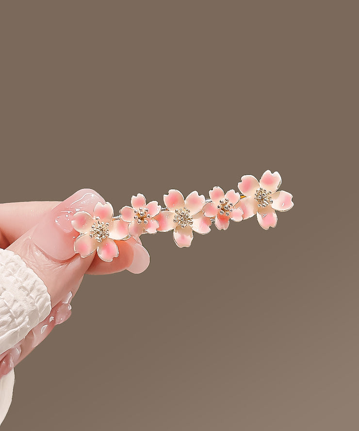 Cute Pink Alloy Cherry Blossom Hairpin