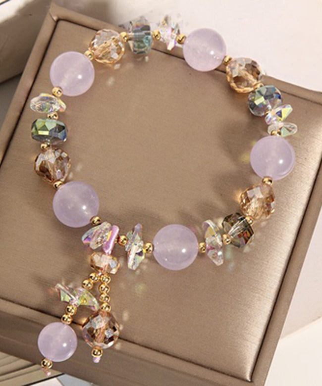 Cute Pink Alloy Crystal Mickey Charm Bracelet