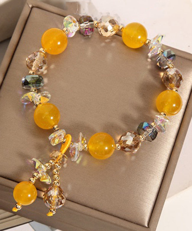 Cute Pink Alloy Crystal Mickey Charm Bracelet