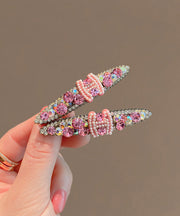 Cute Pink Alloy Zircon Pearl Graphic Hairpin