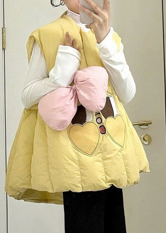 Cute Pink Bow Print Warm Waistcoat And T Shirt Two Pieces Set Winter