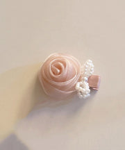 Cute Pink Chiffon Rose Bow Hairpin
