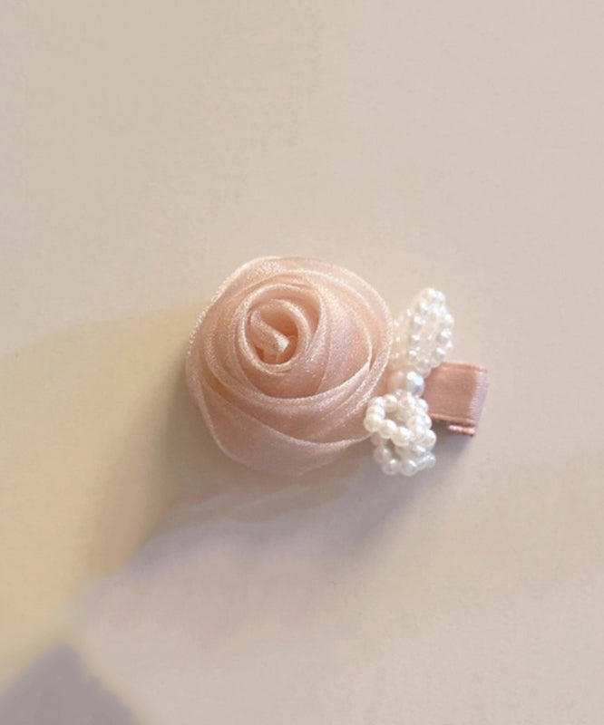 Cute Pink Chiffon Rose Bow Hairpin