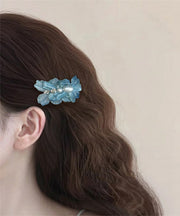 Cute Pink Cloth Acrylic Alloy Zircon Floral Hairpin