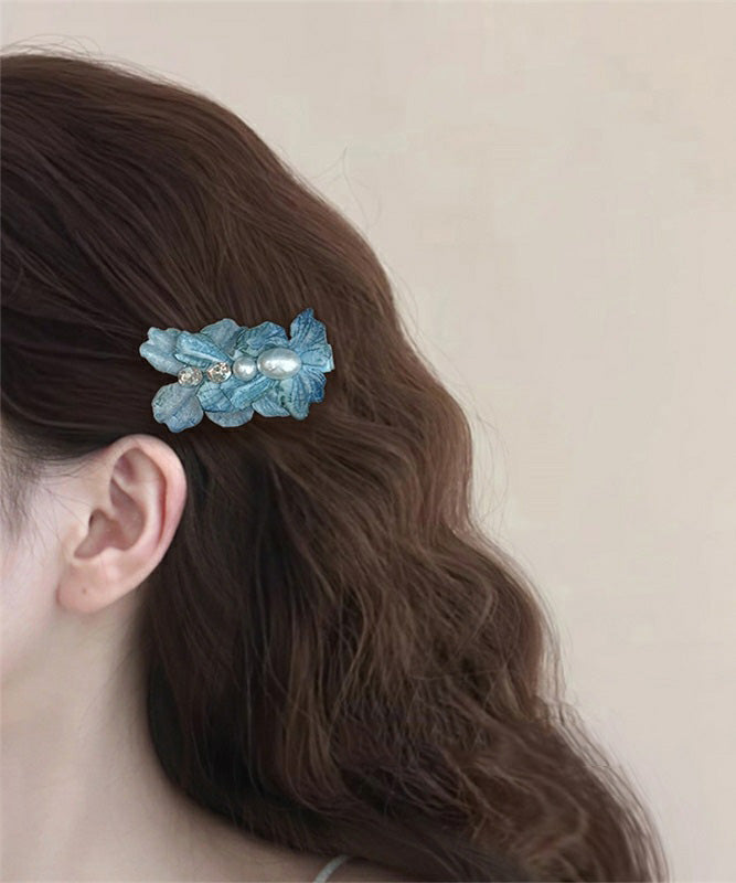 Cute Pink Cloth Acrylic Alloy Zircon Floral Hairpin