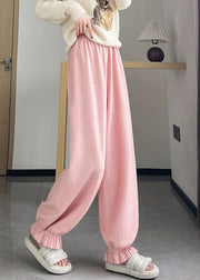Cute Pink High Waist Harem Pants Fall