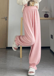 Cute Pink High Waist Harem Pants Fall