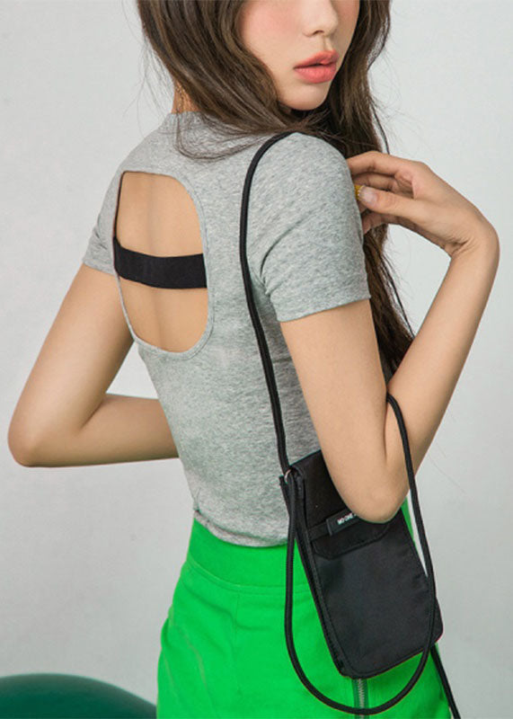 Cute Pink Patchwork Hollow Out T Shirt Short Sleeve