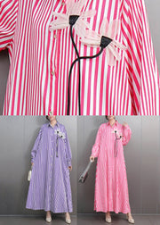 Cute Pink Peter Pan Collar Floral Maxi Dress Lantern Sleeve
