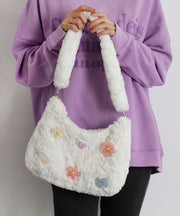 Cute Pink Tie Dye Faux Fur Womens Shoulder Bags