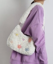Cute Pink Tie Dye Faux Fur Womens Shoulder Bags