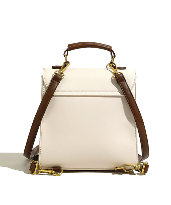 Cute Plush Toy Patchwork Faux Leather Backpack Bag