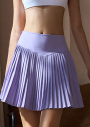 Cute Purple Patchwork Tennis Pleated Skirt