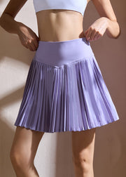 Cute Purple Patchwork Tennis Pleated Skirt