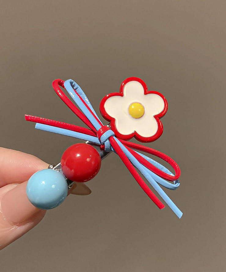 Cute Rainbow Acrylic Floral Butterfly A Pair Hairpin
