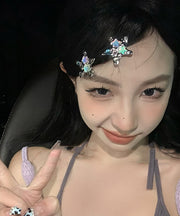 Cute Rainbow Metal Alloy Crystal Star A Pair Hairpin