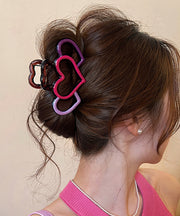 Cute Red Pink Acrylic Love Hollow Out Hairpin