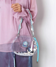 Cute Sheer Blue Solid Durable Girls Shoulder Bags