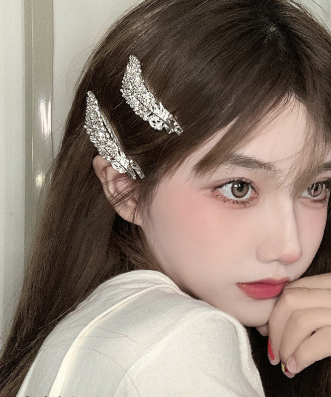 Cute Silk Alloy Zircon Feather Hairpin