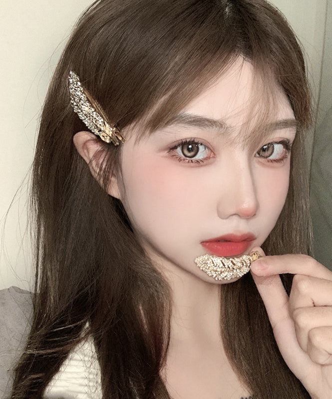 Cute Silk Alloy Zircon Feather Hairpin