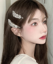 Cute Silk Alloy Zircon Feather Hairpin