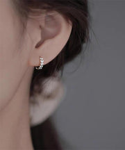 Cute Silk Sterling Silver Ear Of Wheat Hoop Earrings