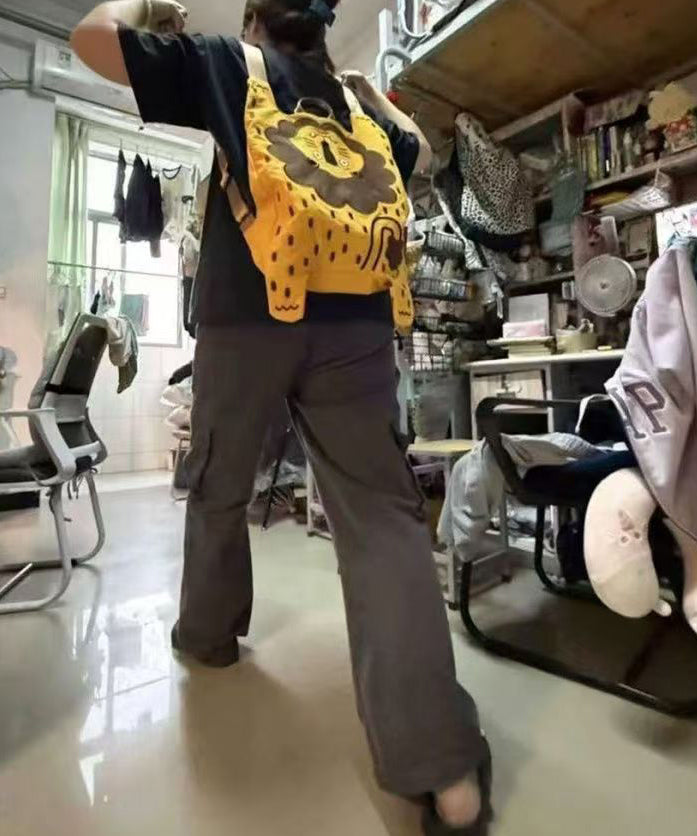 Cute Tiger Embroidered Large Capacity Nylon Backpack Bag