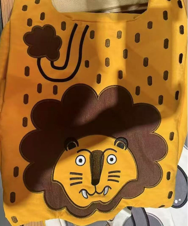 Cute Tiger Embroidered Large Capacity Nylon Backpack Bag