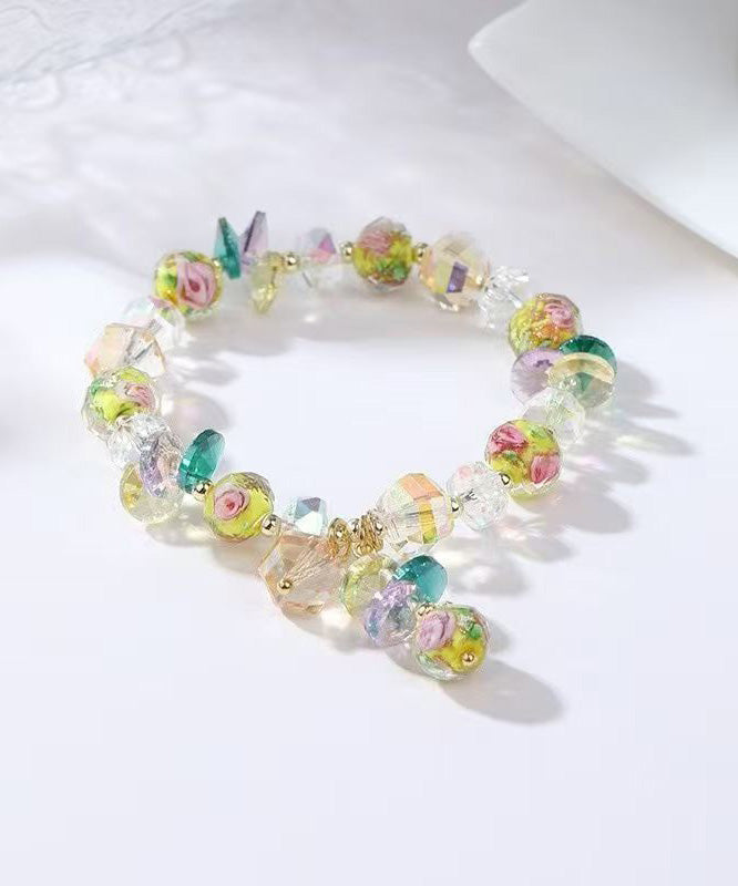 Cute Yellow Alloy Crystal Charm Bracelet