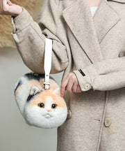 Cute Yellow Cat Creative Fuzzy Fur Shoulder Bag