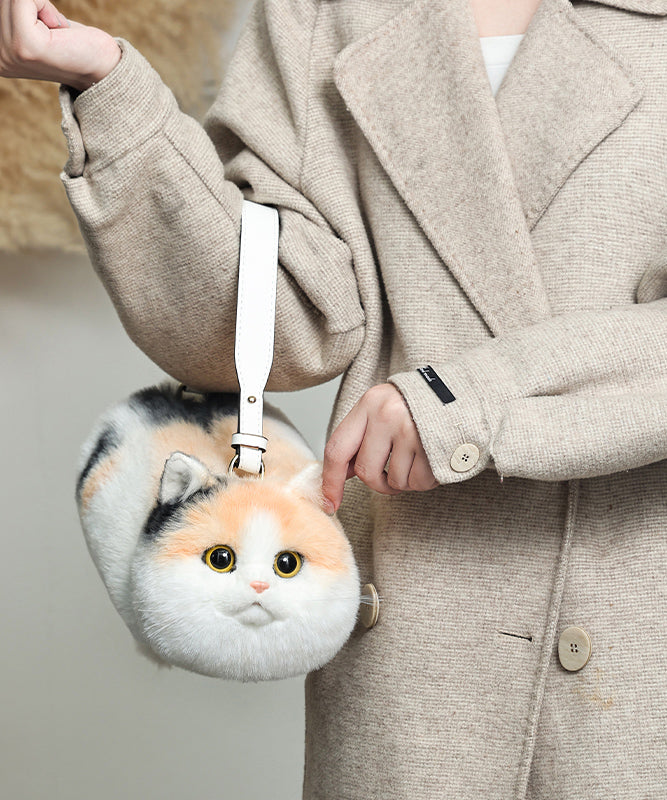 Cute Yellow Cat Creative Fuzzy Fur Shoulder Bag