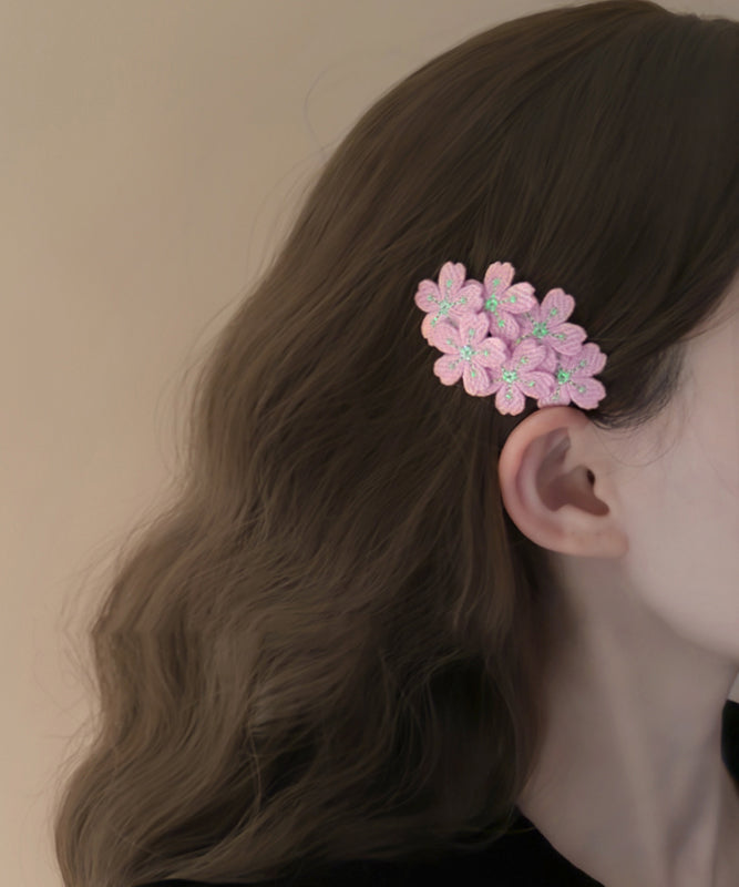 Cute Yellow Knit Embroidery Floral Hairpin