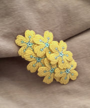 Cute Yellow Knit Embroidery Floral Hairpin