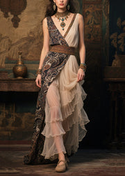 DIY Asymmetrical Design Tunic Chiffon Robe Dresses Summer