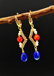 DIY Blue Acrylic Original Design Drop Earrings