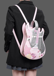 DIY Chain Linked Patchwork Faux Leather Versatile Backpack Bag