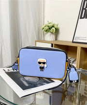 DIY Character Print Patchwork Faux Leather Camera Bag