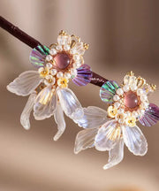 DIY Colorblock Acrylic Pearl A Pair Goldfish Hairpin