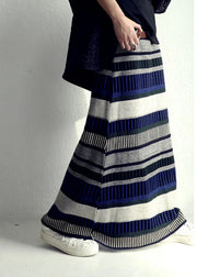 DIY Colorblock Striped Knit A Line Skirts Fall