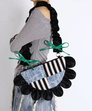 DIY Fan Shaped Patchwork Bow Shoulder Bags