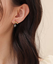 DIY Gold Copper Overgild Resin Pearl Drop Earrings