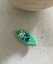 DIY Green Acrylic Zircon Love A Pair Hairpin