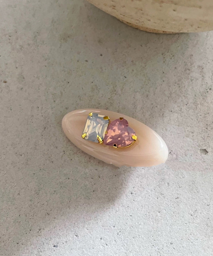 DIY Green Acrylic Zircon Love A Pair Hairpin
