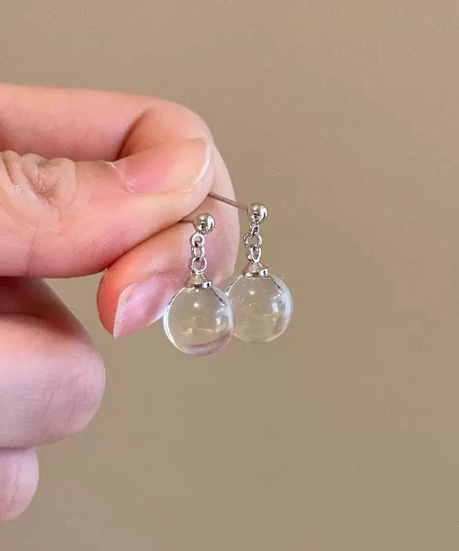 DIY Light Blue Sterling Silver Ball Drop Earrings