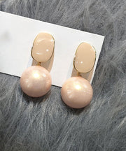 DIY Light Pink Sterling Silver Alloy Pearl Drop Earrings