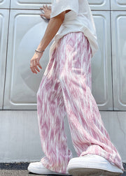 DIY Pink Oversized Tie Dye Cotton Mens Pants Men Apparel Spring