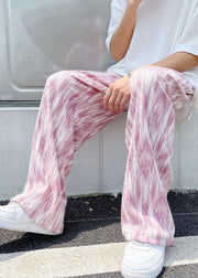 DIY Pink Oversized Tie Dye Cotton Mens Pants Men Apparel Spring