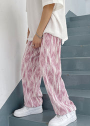 DIY Pink Oversized Tie Dye Cotton Mens Pants Men Apparel Spring